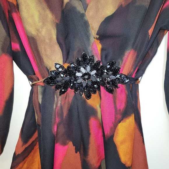 Tapemeasure Womens Abstract Multi-Color Sequin Top Size Large L - Picture 2 of 12